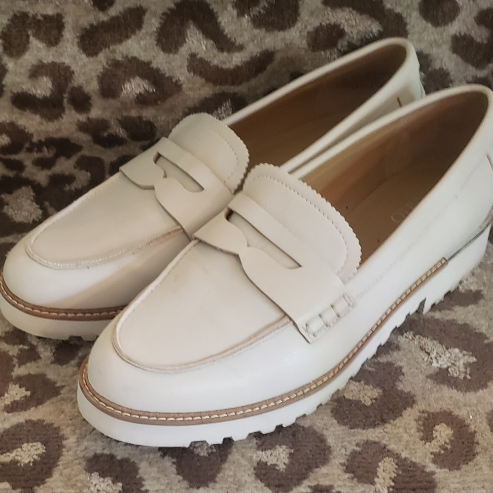New! Franco Sarto winter white driving loafers